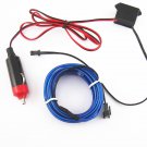 New 2M 12V Blue LED Light Glow EL Wire String Strip Rope Tube Car Interior Decor
