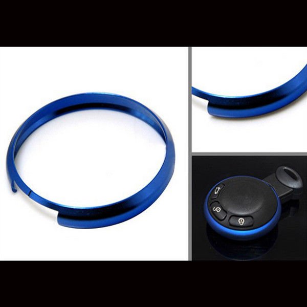 Blue Metal Protective Ring For 08-Up Mini Cooper R55 R56 R57 R58 R59 R60 Key Fob
