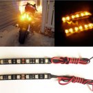 2x 6LED Waterproof Motorcycle Strip Light Brake Tail Light Turn Signal Indicator