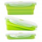 4 Portable Collapsible Folding Silicone Food Storage Containers Lunch Bento Box