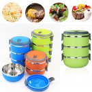 Portable Stainless Steel Thermal Insulated Lunch Box Bento Picnic Food Container