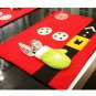 1PCS Red Christmas Stockings Placemats Table Mats Christmas Decorations Ornament