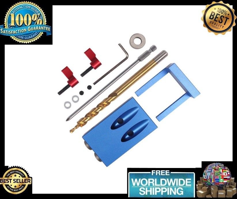 Kreg Style Pocket Hole Jig Kit System Wood Working & Joinery + Step Drill Bit