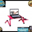 Adjustable Portable Cooling Laptop Table Stand Lap Sofa Bed Tray Desk 360 Degree