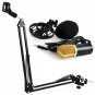 Professional Wired Condenser Microphone + Adjustable Stand Computer Recording