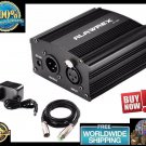 1 Channel 48V Phantom Power Supply Black XLR Audio Cable Recording Equipment