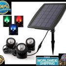 LED Solar Power 3 Lamps Landscape Spotlight Projection Garden Underwater Lights