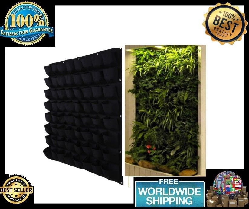 64 Pocket Hanging Vertical Garden Planter Indoor Outdoor Herb Pot Plant