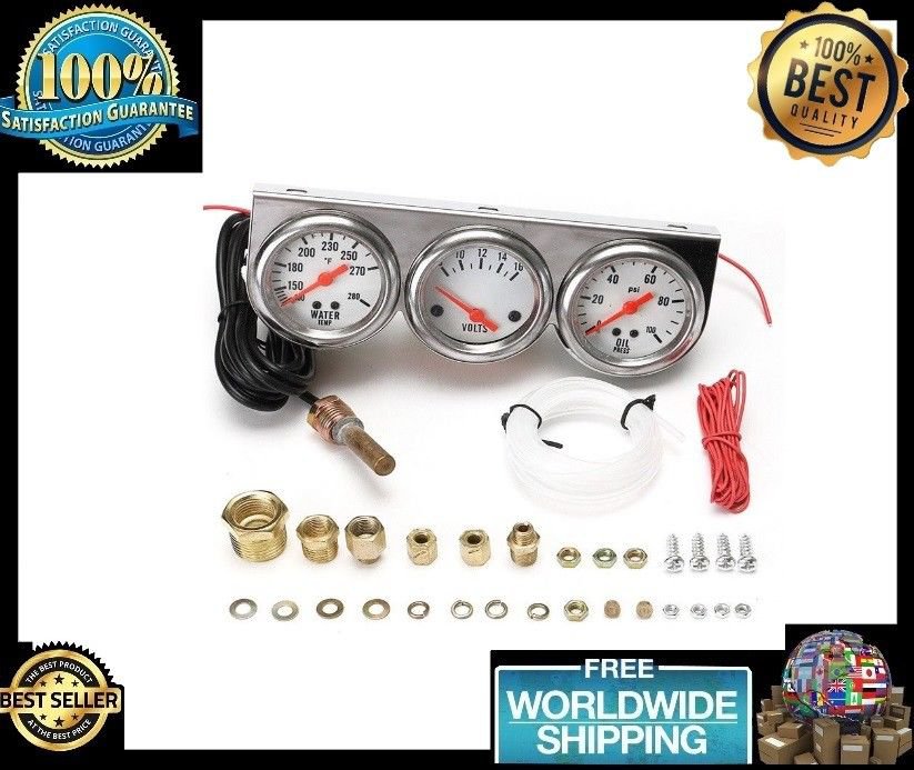 Universal 2.27 Inch Gauge Water Temp Voltage Oil Pressure Complete SET