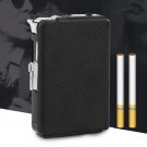 2-in-1 Metal Cigarette Case Holder Windproof Flame Fire Gas Refillable Lighter