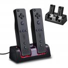 Charger Charging Dock Station + 2 Rechargeable Batteries For Wii Remote Control