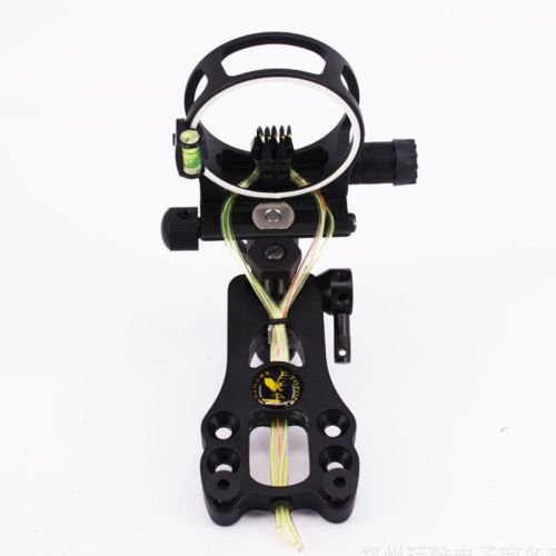 Compound Bow Sight 5 Pin 0.019" Fiber Optic Bowsight With Light Micro Adjustable