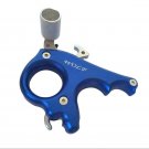 3 Fingers Stainless Steel Archery Caliper Release Aids for compound Bow Blue