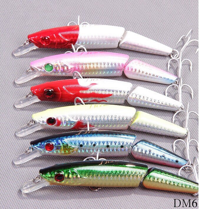 6pcs 12cm 23g Jointed Bionic Minnow Fishing Lures Swimbait Bass Crankbait Lure