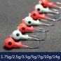 50pcs Red Round Sharp Fishing Hooks Lead Head  Perch Soft Lures Drop Shot