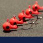 50pcs Red Round Sharp Fishing Hooks Lead Head  Perch Soft Lures Drop Shot
