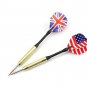 6pk Copper Steel Tip Darts Needle UK&US Flag Play Dart With Nice Flight Throwing