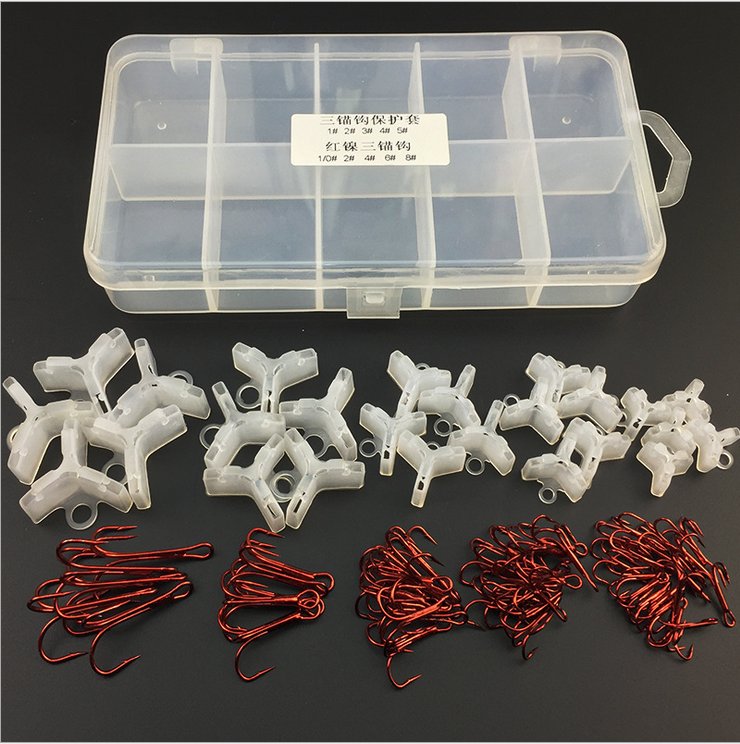81PCS Super Sharp Orgin Carbon steel Treble Fishing Hooks with Tackle Box