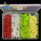 100pk Soft Plastic Grub Fishing Lures Maggot Rubber Artificial Worms Grub Bait