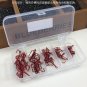 50/ Box Mixed Treble Hook Shaped Treble Fishing Hooks 5 Sizes Fishhook Set