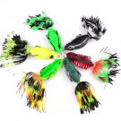 6pc Soft Fishing Lures Bass Frog Baits Crankbait Hook Top Water Fishing Tackle