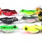 6pc Soft Fishing Lures Bass Frog Baits Crankbait Hook Top Water Fishing Tackle