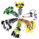 6pc Soft Plastic Frog Baits Fishing Lures Rubber Skirts Top Water Lures Tackle