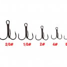 100pcs Fishing Hook Sharpened Treble Hooks 10 sizes Fish Jig hook Tackle