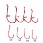100PCS Octopus Fishing Hook Red High-carbon Steel Fishhook Saltwater Bass Hooks