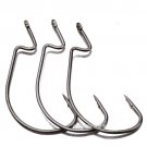 100 x Fishing Offset G Hooks Black Worm Wide Gap Weedless Pike Perch Drop Shot