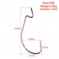 100 x Fishing Offset G Hooks Black Worm Wide Gap Weedless Pike Perch Drop Shot