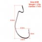 100 x Fishing Offset G Hooks Black Worm Wide Gap Weedless Pike Perch Drop Shot
