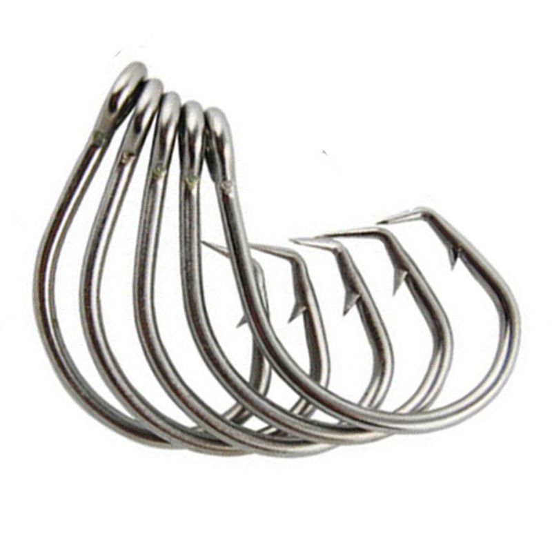 5pcs Tuna Circle Fishing Hook 11/0-16/0 Stainless Steel Big Game Saltwater Hook