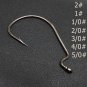 100pack Wide Gap Shot Black Fishing Hooks Split Worm Sharp Weedless Pike Perch