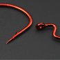 100pcs Offset Red Soft Worm Jig Fishing Lures Wide Gap Pike Perch Multi-Sizes