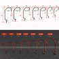 100pcs Offset Red Soft Worm Jig Fishing Lures Wide Gap Pike Perch Multi-Sizes