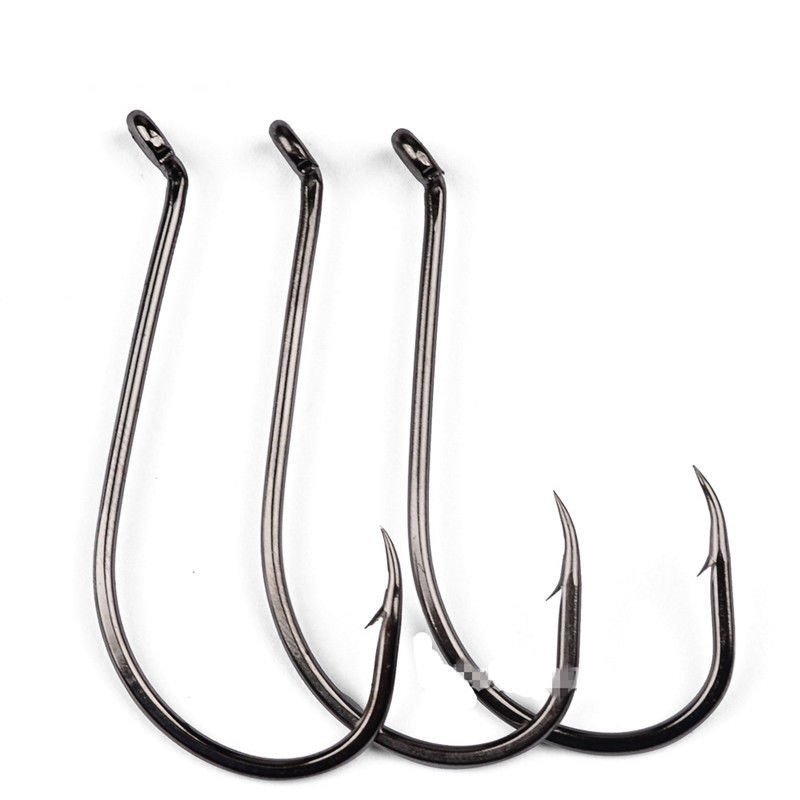 100pcs High Carbon Steel Jiging Hooks Octopus Jig Hook Oshaughnessy Fishing Hook