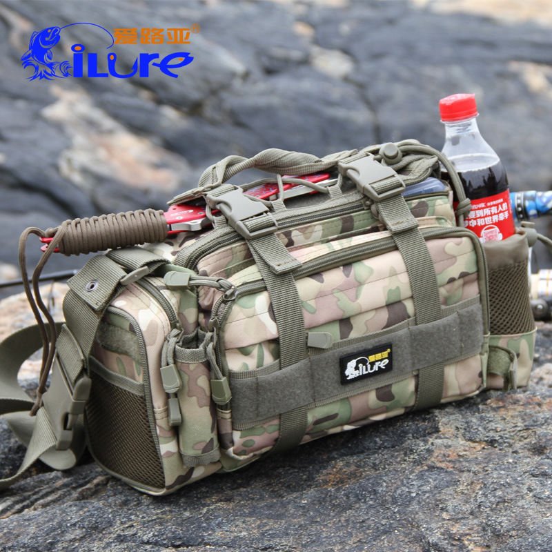 Fishing Tackle Bag Pack Waist Shoulder Reel Lure Gear Storage Shoulder Bag