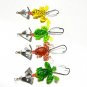 Lot 4pcs Rubber Frog Soft Fishing Lures Bass Bait Spinner Sinking 9cm 3-9/16inch