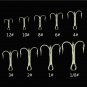 100 Pack Sharpen Treble Fishing Hooks High Carbon Steel Hook Silver Assorted