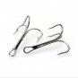 100 Pack Sharpen Treble Fishing Hooks High Carbon Steel Hook Silver Assorted