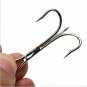 100 Pack Sharpen Treble Fishing Hooks High Carbon Steel Hook Silver Assorted