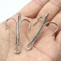100 Pack Sharpen Treble Fishing Hooks High Carbon Steel Hook Silver Assorted