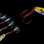5pcs Glow Butterfly Jigs Knife Slow Jig Fishing Lures with Feather & Treble Hook