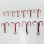 100pcs Red Fishing Hooks Sharpened Treble Hook High Carbon Steel Jig Hook