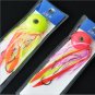 5 x Rould Squid Head Fishing Lures Rubber Skirt Bass Lures Dual Jigs 5 Colors