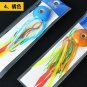 5 x Rould Squid Head Fishing Lures Rubber Skirt Bass Lures Dual Jigs 5 Colors
