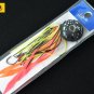 5 x Rould Squid Head Fishing Lures Rubber Skirt Bass Lures Dual Jigs 5 Colors