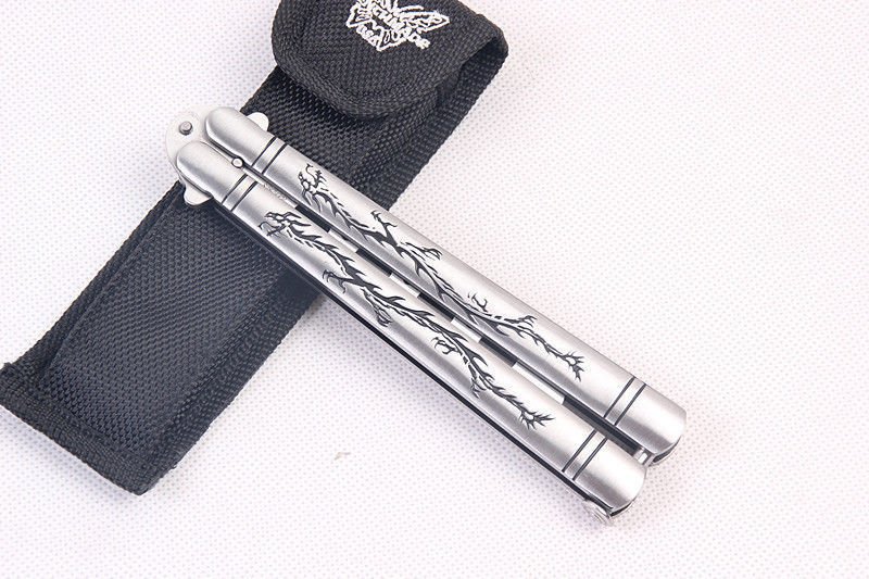 Stainless Steel Metal Trainer Comb Cool Practice Butterfly Balisong Style Knife