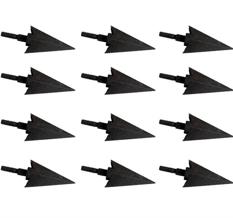 12x100Gr Hunting Achery Arrow Points Traditional Metal Broadhead Recurve Bow Tip